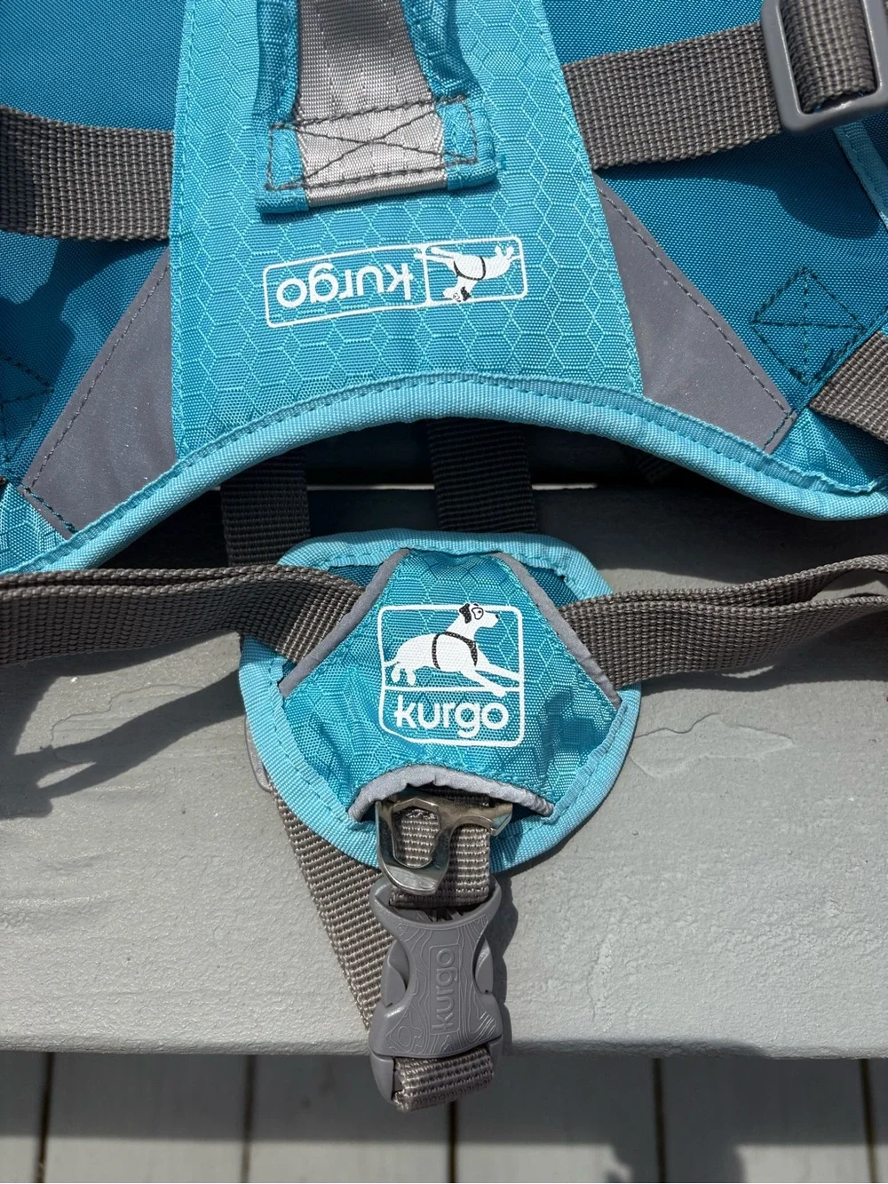 Kurgo Baxter Dog Backpack in Coastal Blue M/L